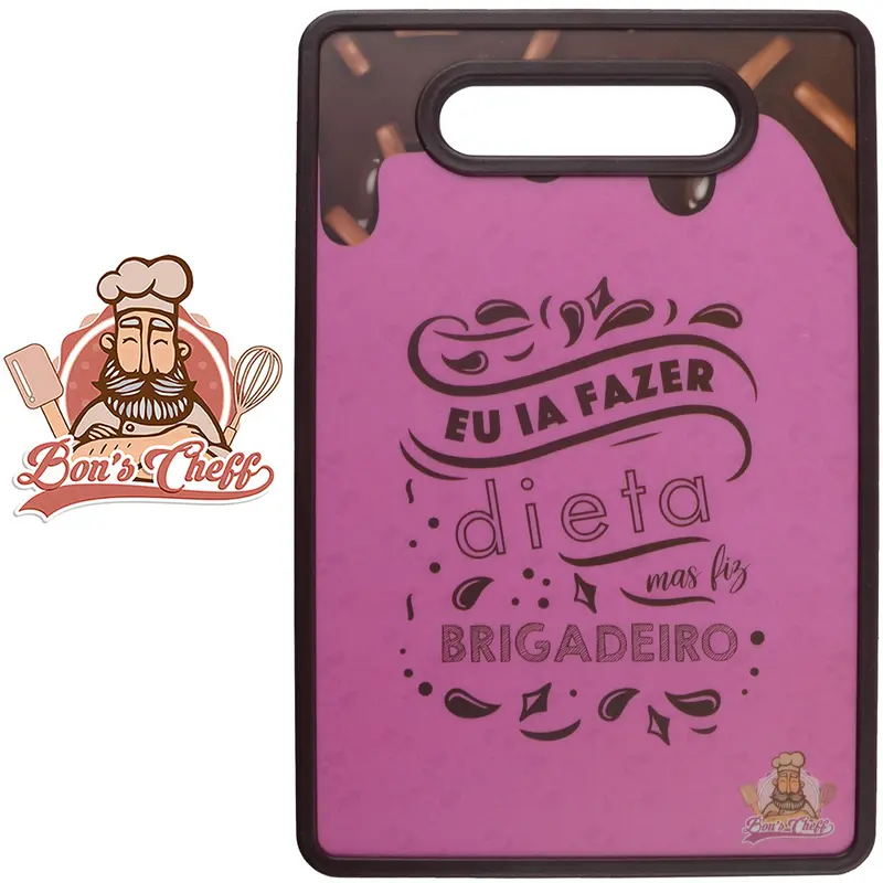 TABUA DE CORTE DE PLASTICO RETANGULAR CALDAS BRIGADEIRO BONS CHEFF 30X20CM
