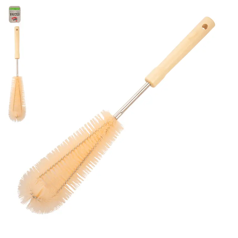 ESCOVA LAVA MAMADEIRA / GARRAFA DE NYLON CABO MADEIRA MAX CLEAN 39,5X7CM