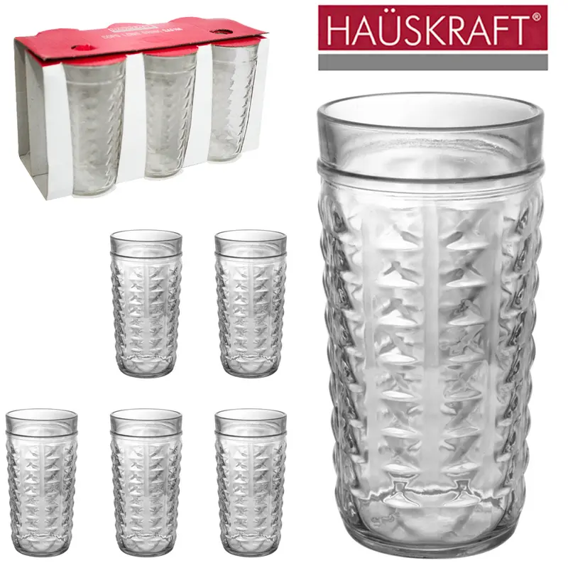 JOGO DE COPO DE VIDRO LONG DRINK SAFIM HAUSKRAFT COM 6 PECAS 240ML