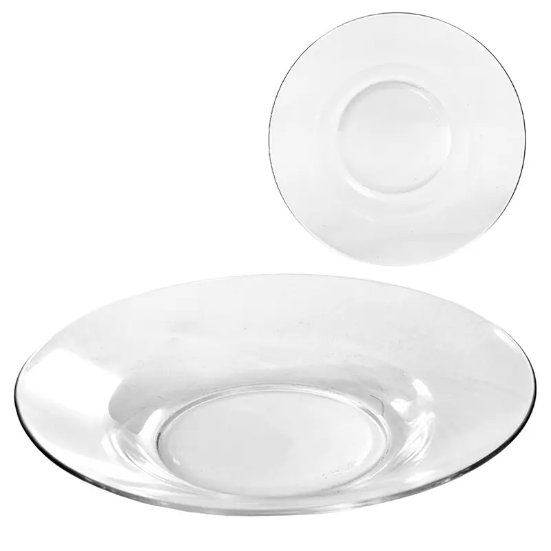 PRATO DE VIDRO FUNDO VENUS CLEAR TRANSPARENTE 23CM DE Ø
