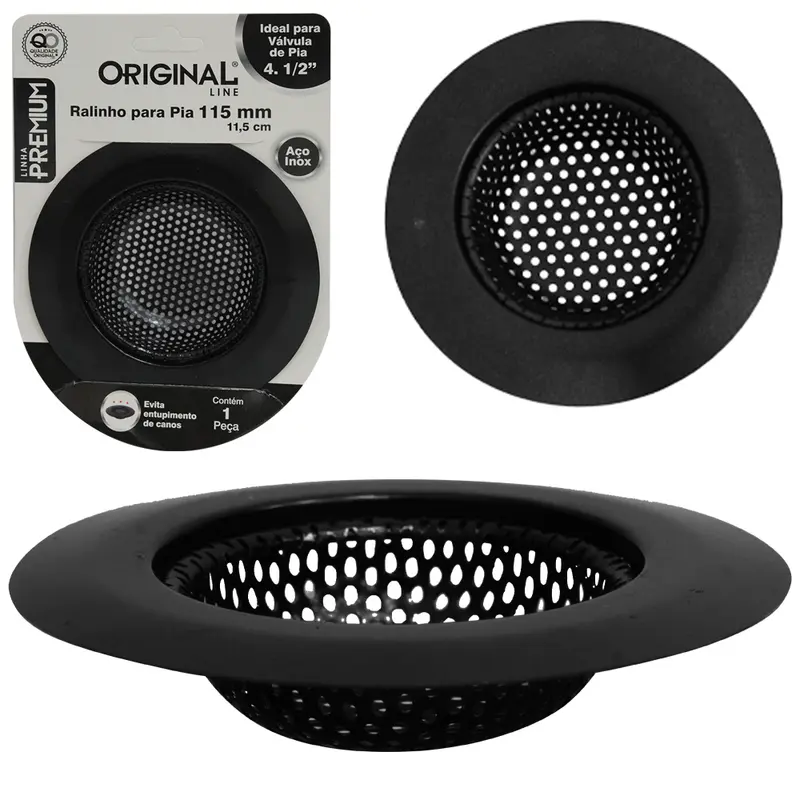 RALO DE INOX PARA PIA BLACK BORDA LARGA PREMIUM 11,5CM DE Ø