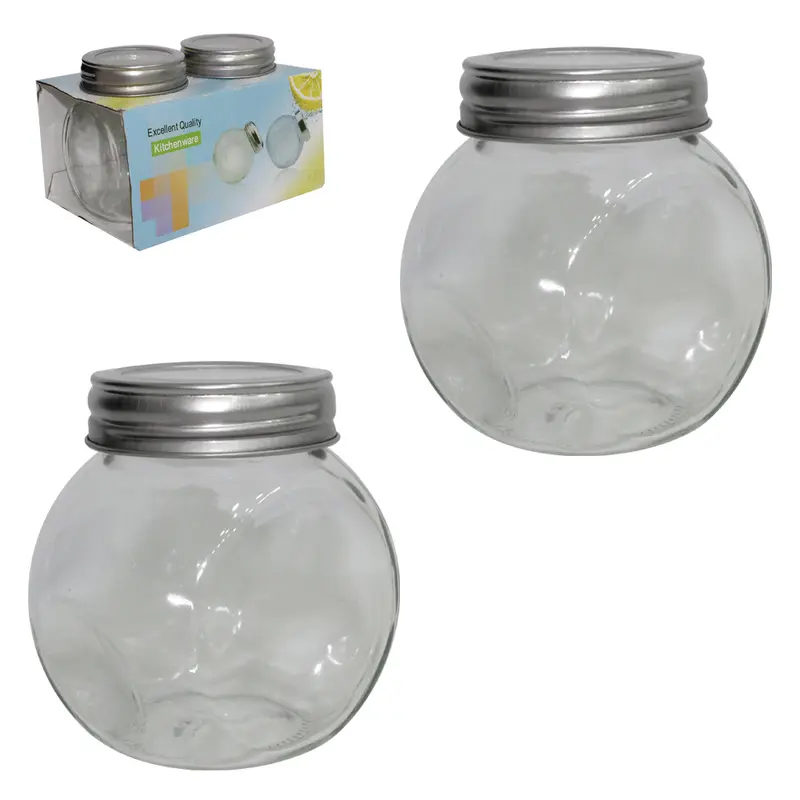 PORTA CONDIMENTO DE VIDRO BALEIRO COM TAMPA DE METAL COM 2 PECAS 180ML
