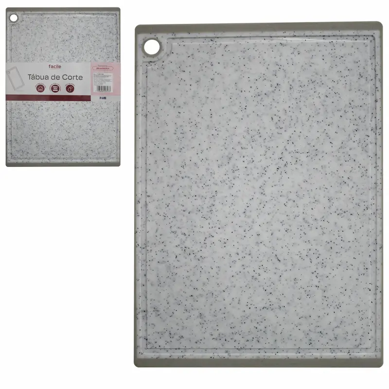 TABUA DE CORTE DE PLASTICO RETANGULAR MARMORE FACILE 38X26,5CM