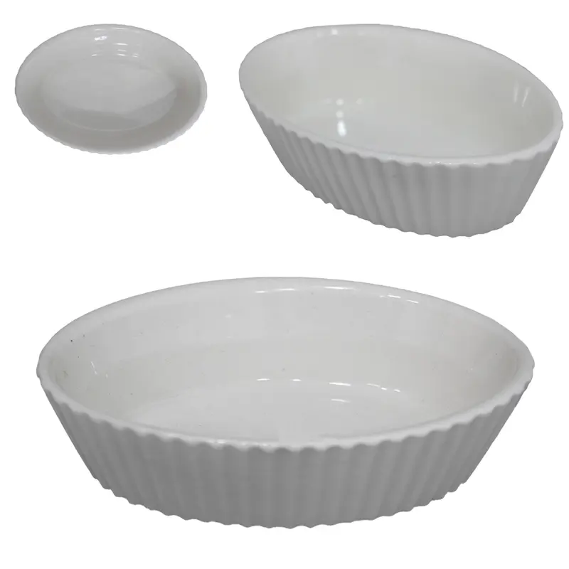 TIGELA DE PORCELANA OVAL PIETRA BRANCA 260ML 14X10X4CM