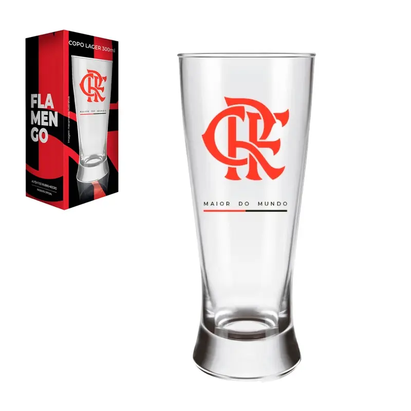 COPO LAGER DE VIDRO FLAMENGO 300ML