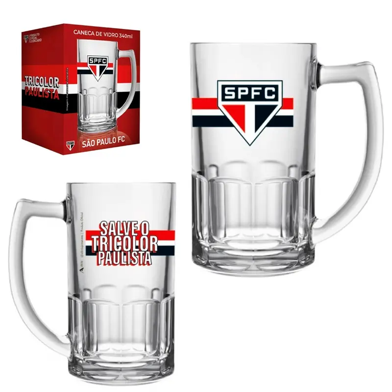CANECA DE VIDRO BRISTOL SAO PAULO PARA CHOPP 340ML
