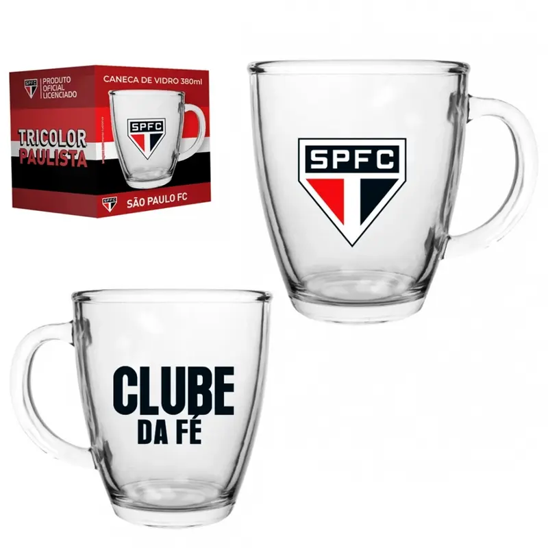 CANECA XICARA DE VIDRO CONICA SAO PAULO 380ML