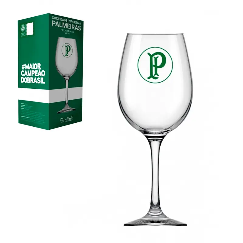 TACA DE VIDRO BARONE DRINKS PALMEIRAS 490ML