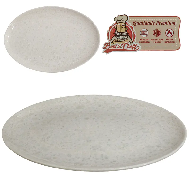 TRAVESSA DE MELAMINA OVAL GOURMET GRANITO 35,5X25CM BONS CHEFF