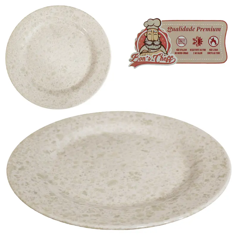 PRATO DE MELAMINA FUNDO GOURMET GRANITO 22,5CM DE Ø BONS CHEFF