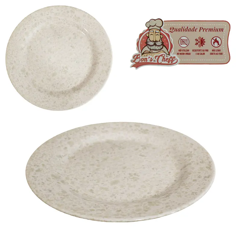 PRATO DE MELAMINA PARA SOBREMESA GOURMET GRANITO 17,5CM DE Ø BONS CHEFF