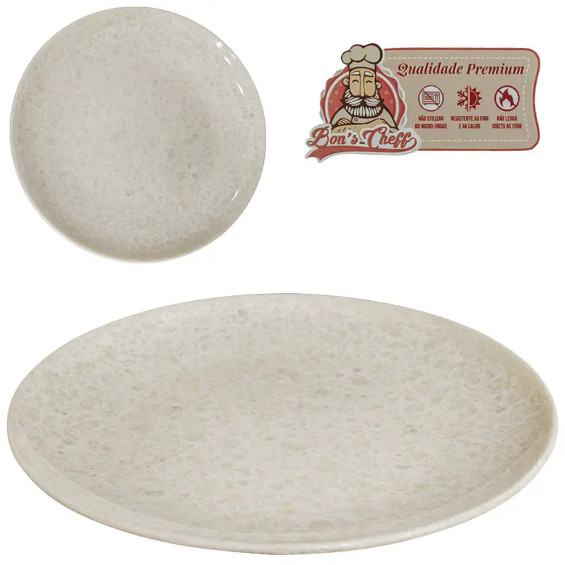 BANDEJA DE MELAMINA REDONDA GOURMET GRANITO 30CM DE Ø BONS CHEFF