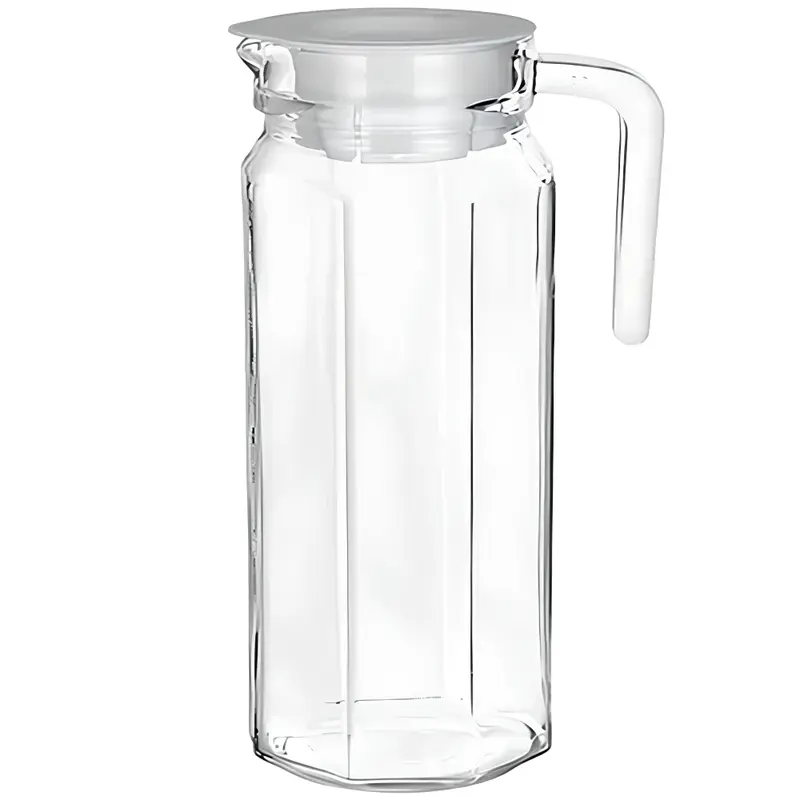 JARRA DE VIDRO OITAVADA COM TAMPA DE PLASTICO 1000ML