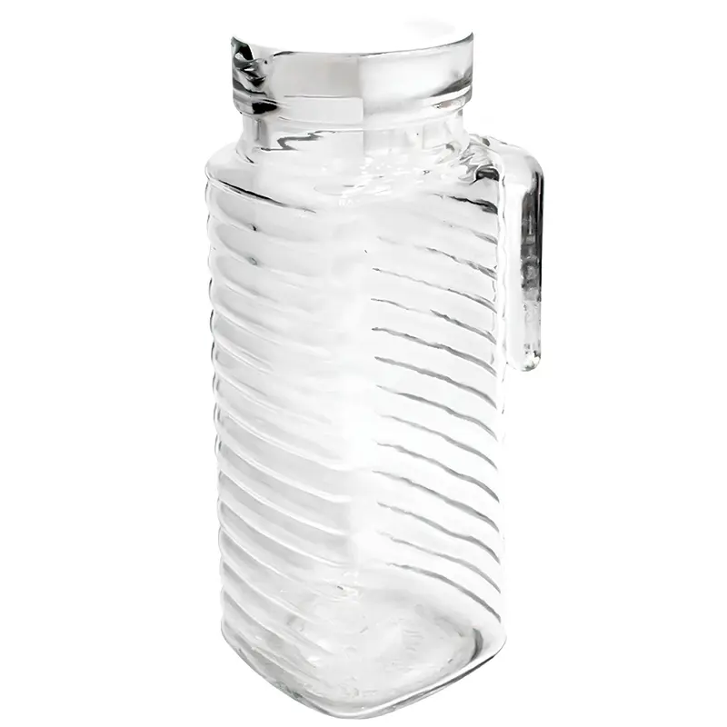 JARRA DE VIDRO LISTRA COM VISOR COM TAMPA DE PLASTICO 1000ML