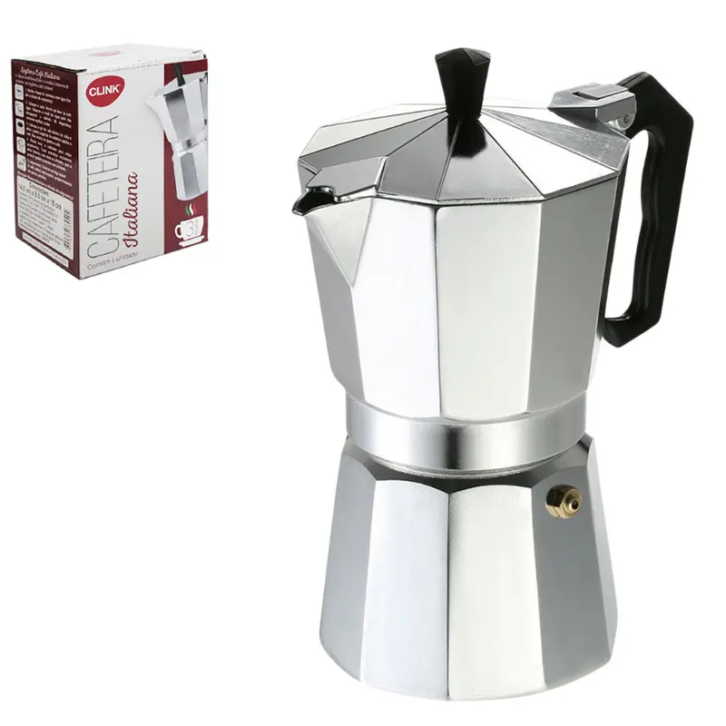 CAFETEIRA ITALIANA DE ALUMINIO PARA 3 XICARAS