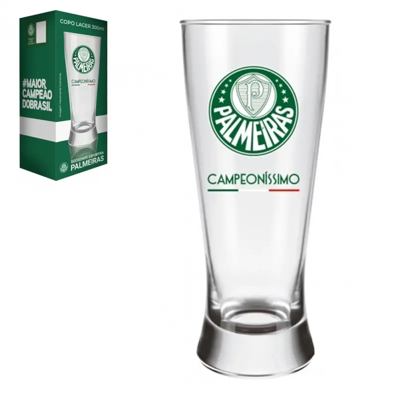 COPO LAGER DE VIDRO PALMEIRAS 300ML