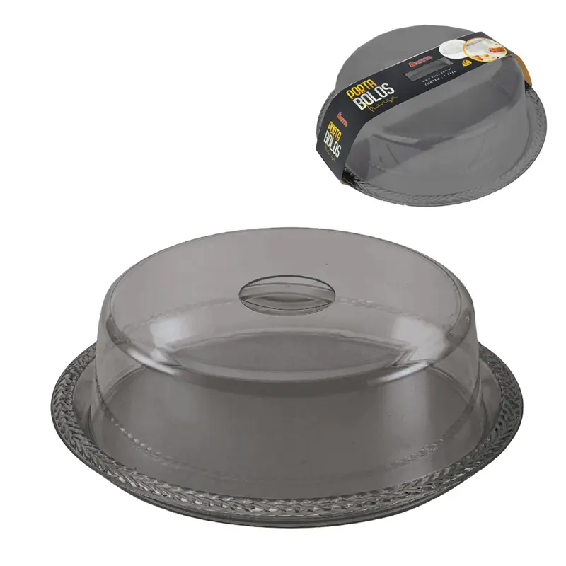 BOLEIRA DE ACRILICO COM TAMPA TRANCA FUME PREMIUM 10X32,5CM DE Ø