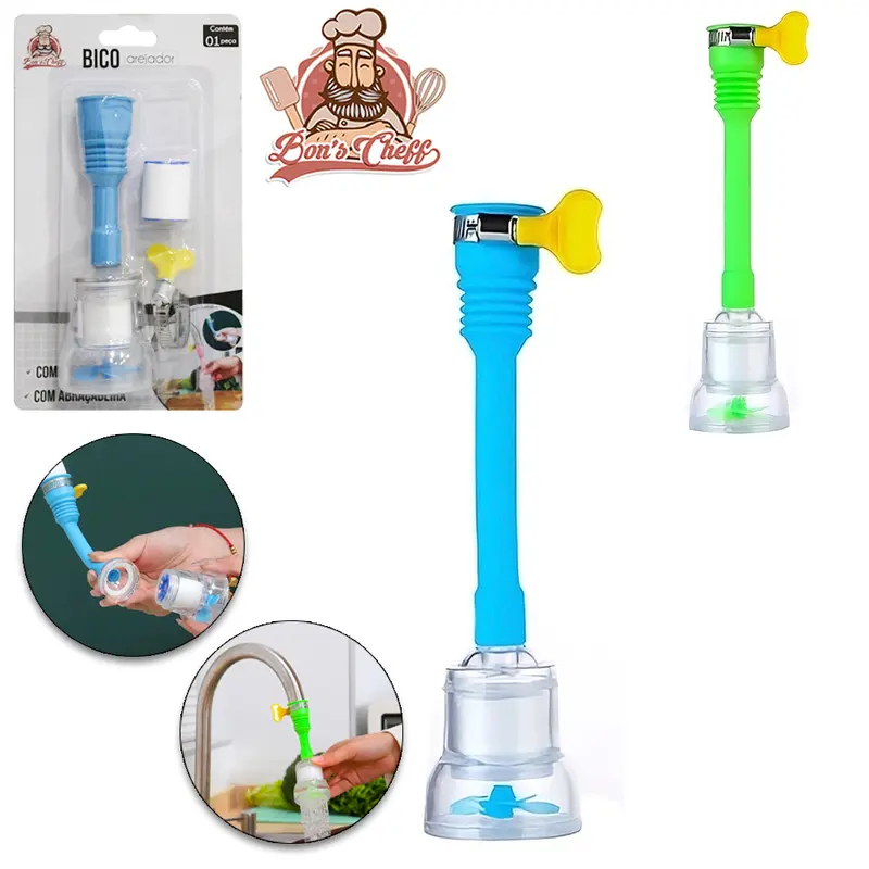 CHUVEIRINHO BICO AREJADOR ANTIRRESPINGO EXTENSOR PARA TORNEIRA COM FILTRO + REFIL E ABRACADEIRA BORBOLETA