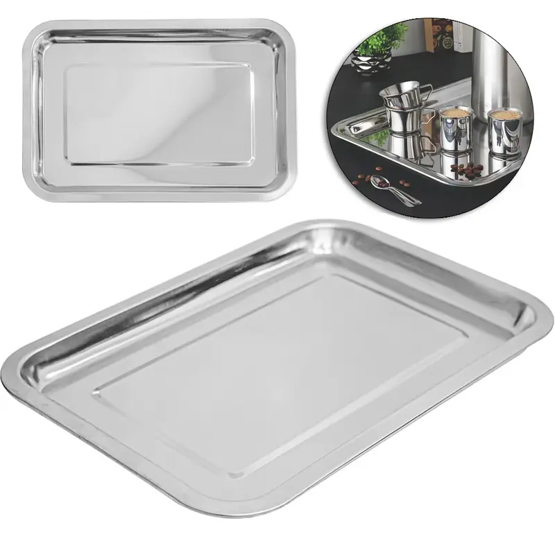 BANDEJA DE INOX RETANGULAR 39X29X2CM