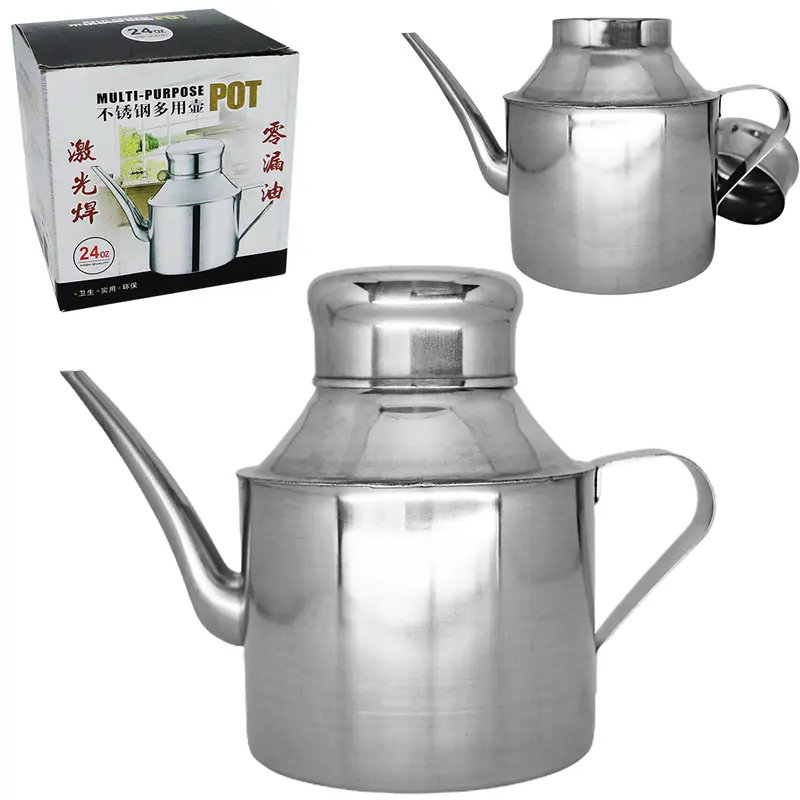 AZEITEIRO DE INOX 600ML NA CAIXA