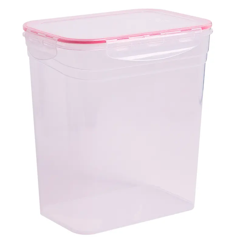 ORGANIZADOR CONTAINER DE PLASTICO RETANGULAR COM TAMPA HERMETICA VERMELHO 4,5L 23X22X15CM