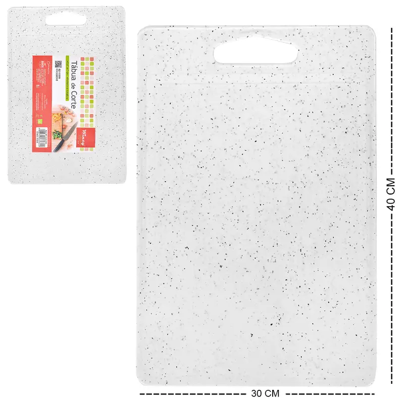 TABUA DE CORTE DE PLASTICO RETANGULAR GRANITO STONE 40X30CM