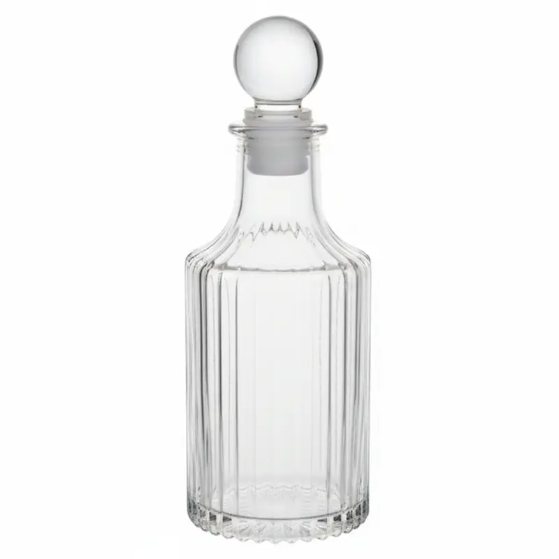 GARRAFA DECORATIVA DE VIDRO COM TAMPA 180ML