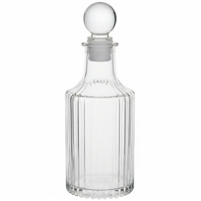GARRAFA DECORATIVA DE VIDRO COM TAMPA 280ML
