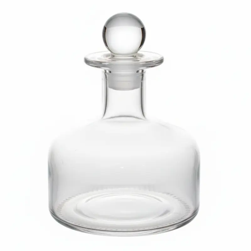 GARRAFA DECORATIVA DE VIDRO COM TAMPA 300ML
