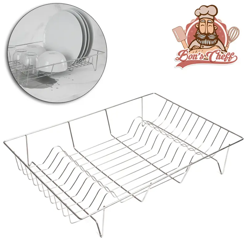 ESCORREDOR SECADOR DE PRATOS ARAMADO CROMADO 48,5X31X8,5CM BONS CHEFF