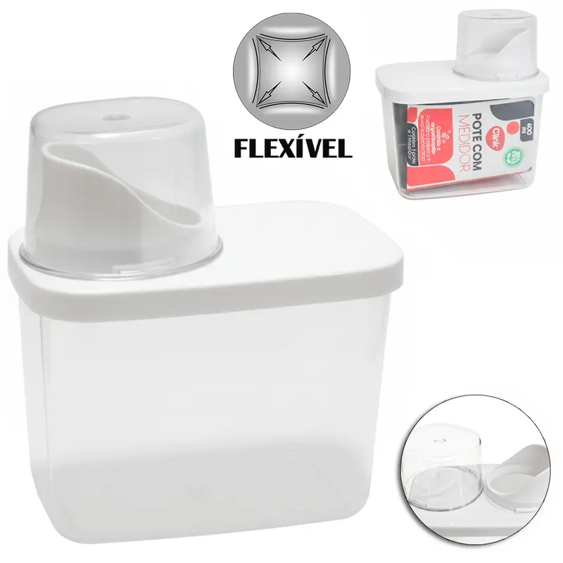DISPENSER MULTIUSO DE PLASTICO PET FLEXIVEL COM COPO TAMPA 600ML