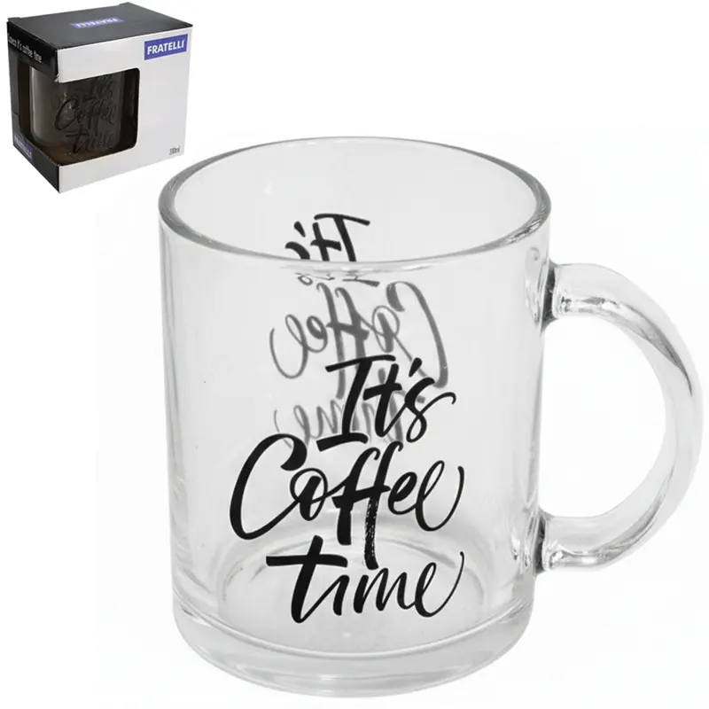 CANECA XICARA DE VIDRO ITS COFFEE TIME 310ML