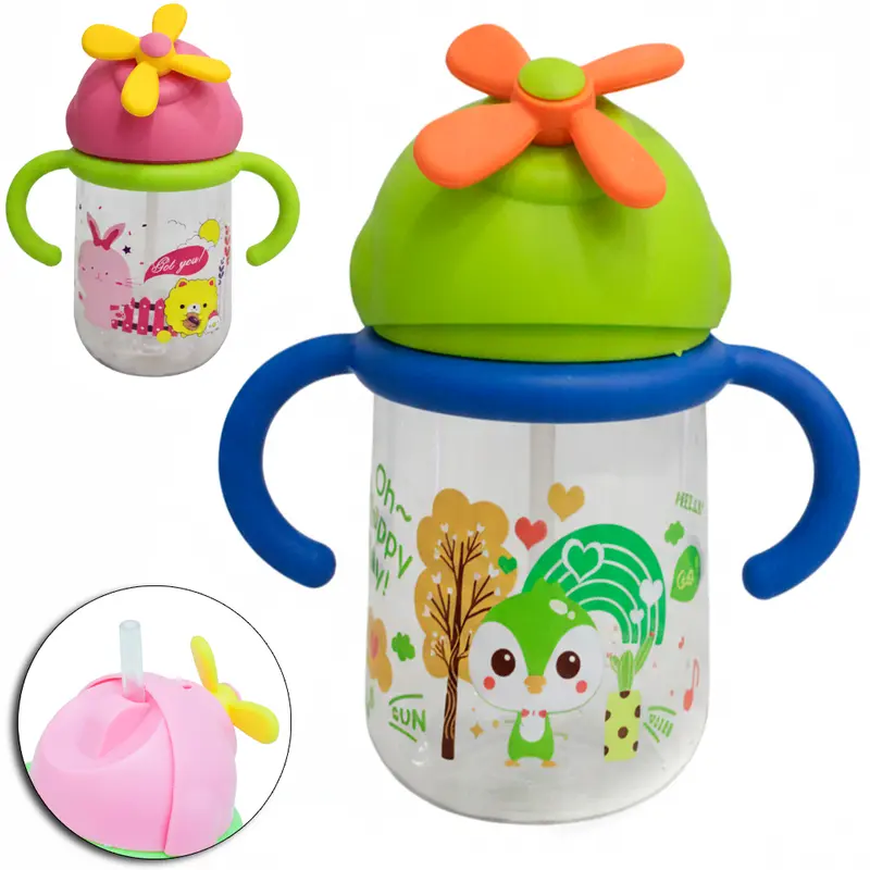 COPO BABY COM TAMPA E CANUDO + ALCA DE PLASTICO 500ML