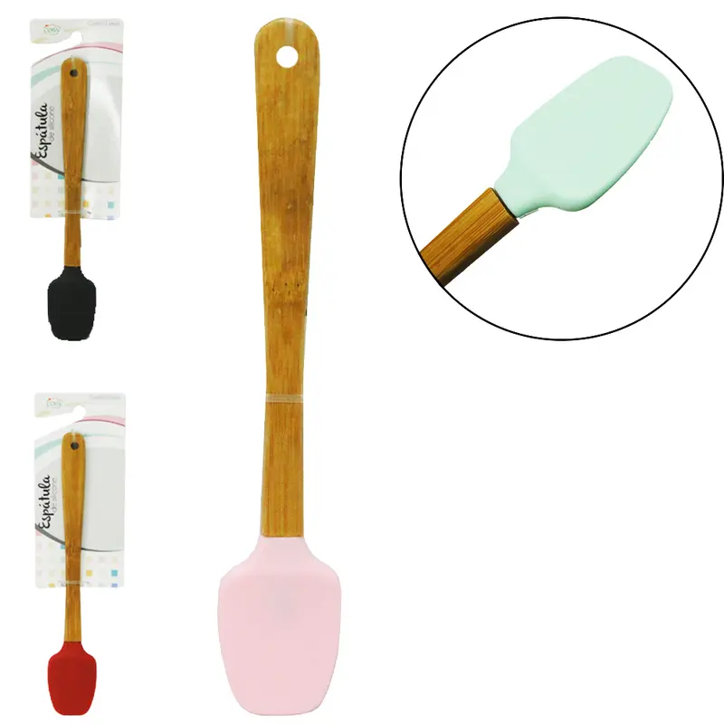 ESPATULA DE SILICONE MULTIUSO COLORS CABO BAMBU 21X4CM