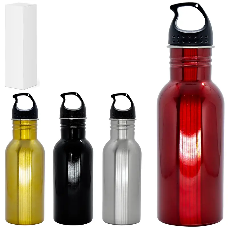 GARRAFA SQUEEZE DE ALUMINIO LISA COLORS COM TAMPA 500ML NA CAIXA