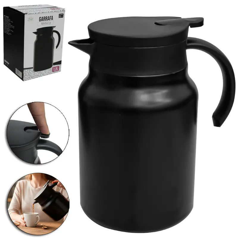 GARRAFA TERMICA DE INOX COM INFUSOR 1,2L