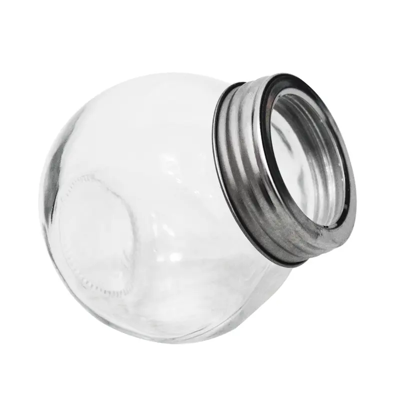 POTE BALEIRO DE VIDRO COM TAMPA DE METAL 180ML