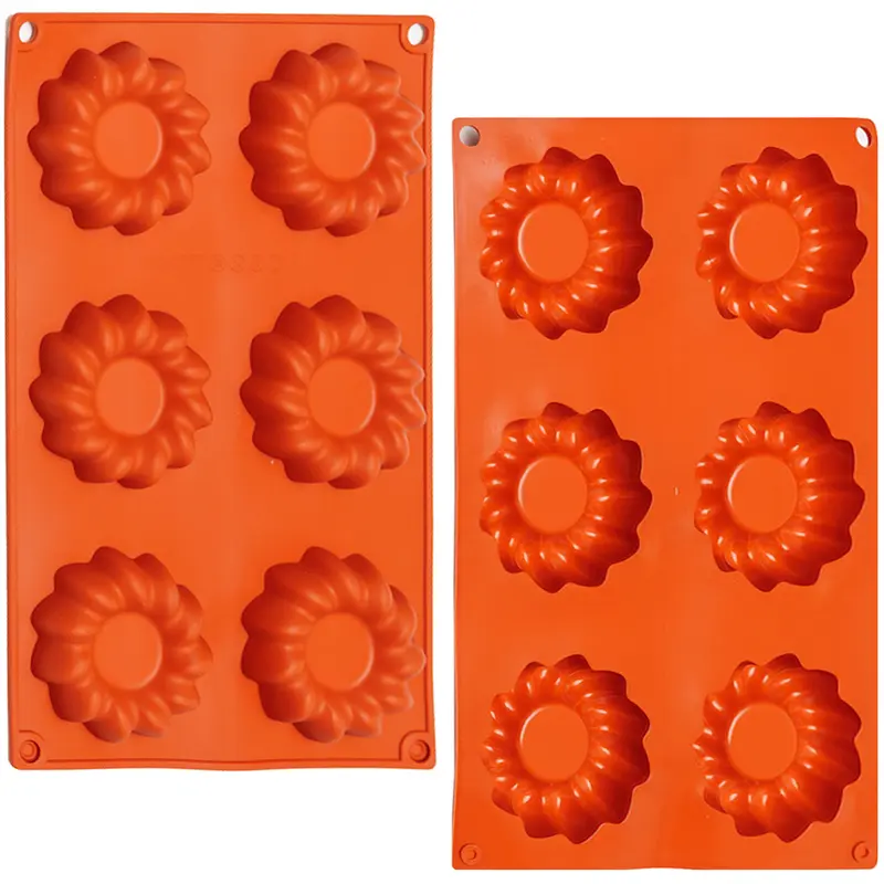 FORMA DE CHOCOLATE COM 6 CAVIDADES DE SILICONE 27X17CM