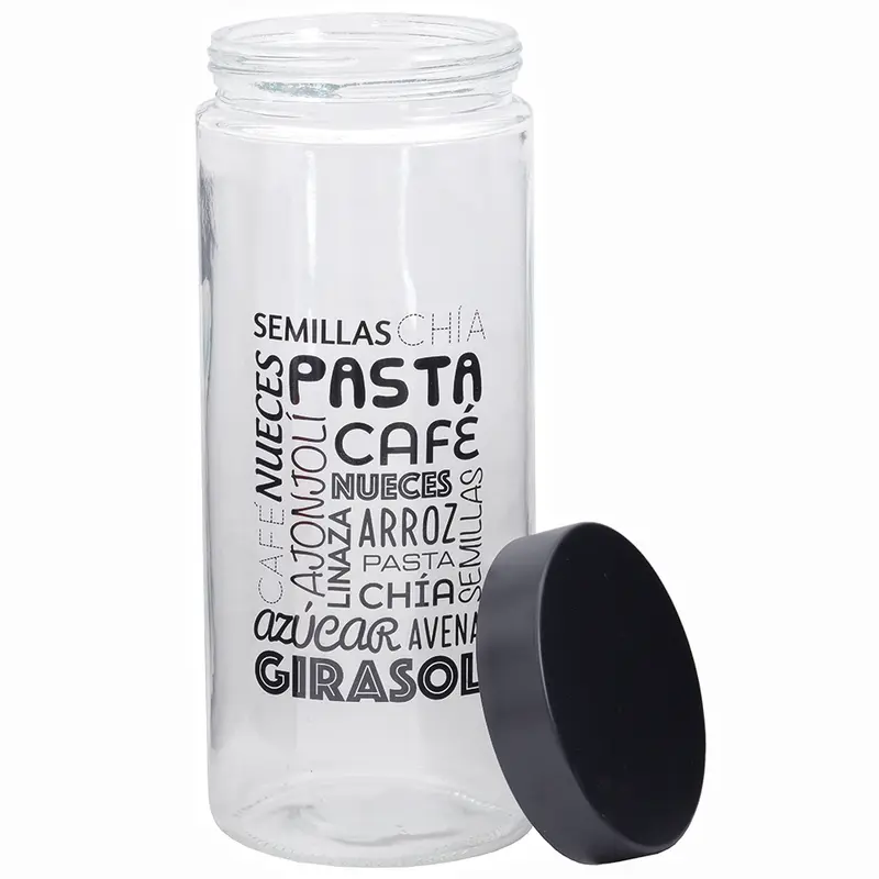 POTE DE VIDRO REDONDO COM TAMPA DE METAL 2200ML