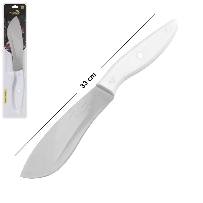 FACA DE COZINHA DE INOX 6'' CABO PLASTICO BRANCO TOP CASA