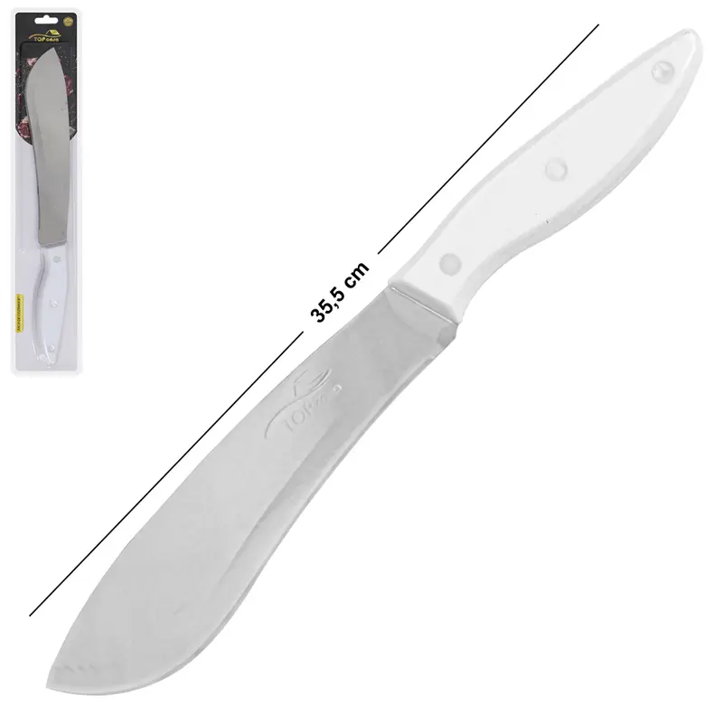 FACA DE COZINHA DE INOX 7'' CABO PLASTICO BRANCO TOP CASA