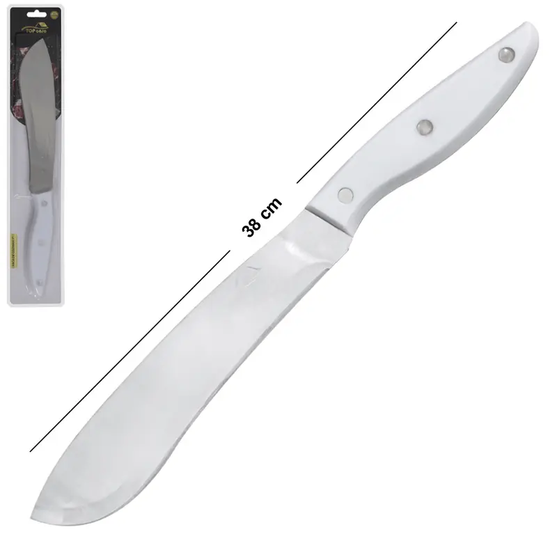 FACA DE COZINHA DE INOX 8'' CABO PLASTICO BRANCO TOP CASA