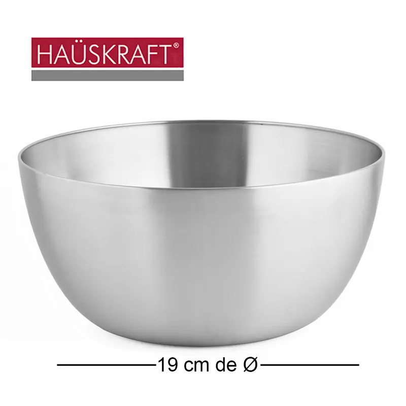 TIGELA REDONDA DE INOX BOWL FUNDA HAUSKRAFT 1,7L 19CM DE Ø