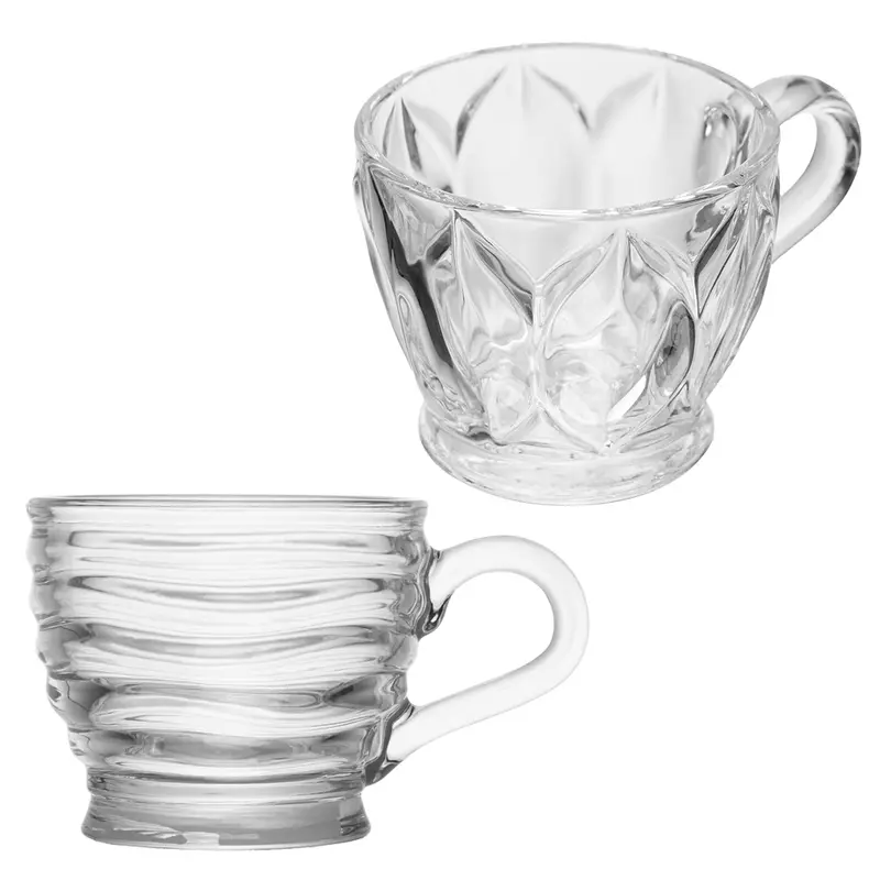 CANECA XICARA DE VIDRO CRISTAL PARA CAFE / CAPPUCCINO 90ML