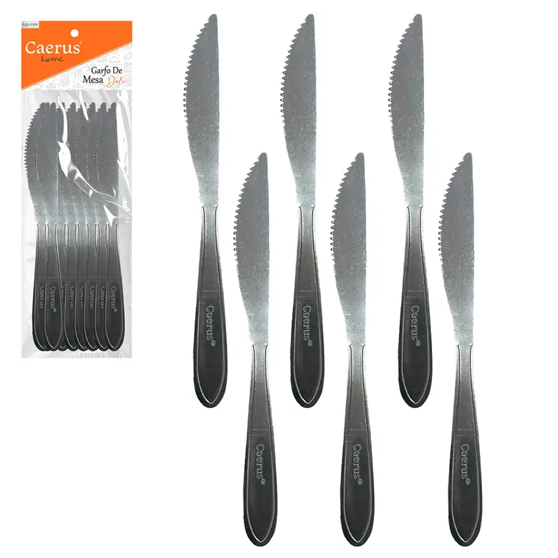 FACA DE MESA DE INOX DELI COM 12 PECAS 21,5CM