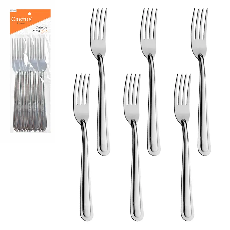 GARFO DE MESA DE INOX DELI COM 12 PECAS 18CM