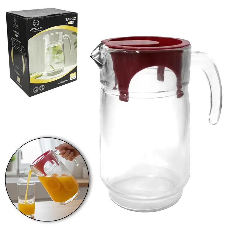 JARRA DE VIDRO COM TAMPA DE PLASTICO TANGO PREMIUM 1L