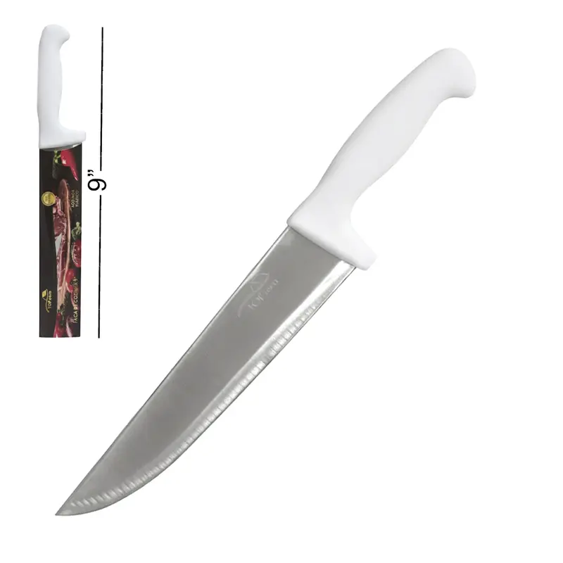 FACA DE COZINHA DE INOX 9'' CABO PLASTICO BRANCO PREMIUM TOP CASA