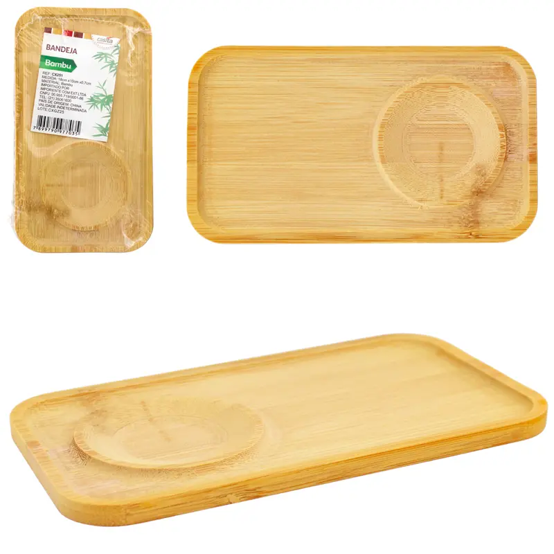 BANDEJA PETISQUEIRA DE BAMBU RETANGULAR 18X10CM