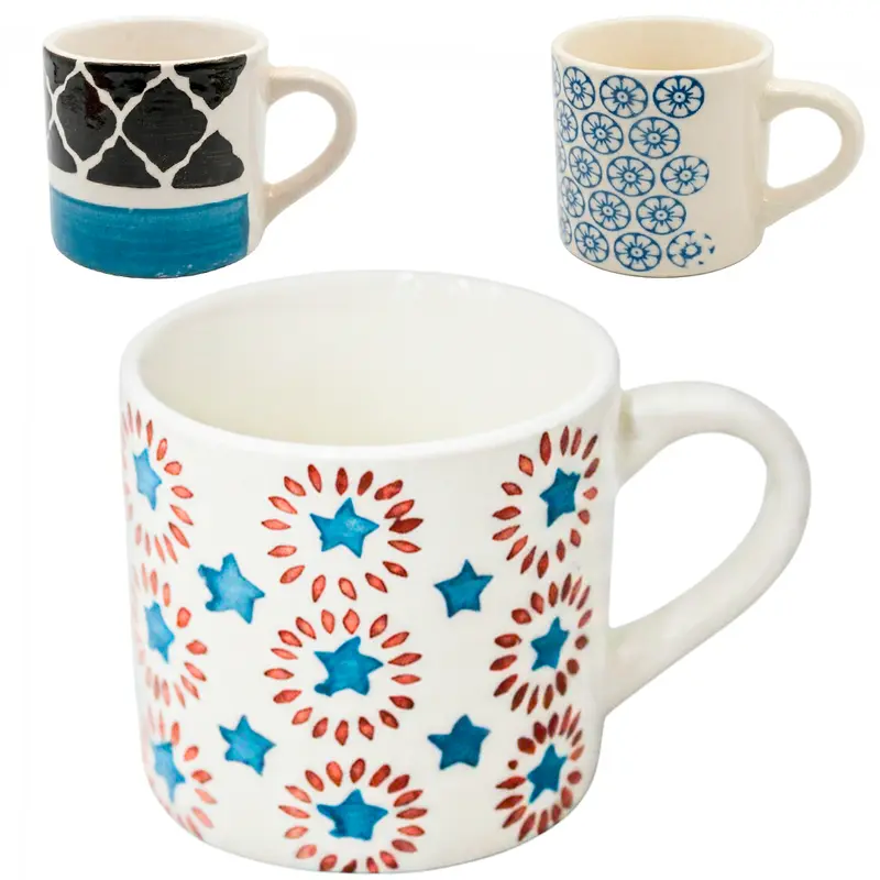 CANECA DE PORCELANA PARA CAFE LIA ESTAMPADA 90ML